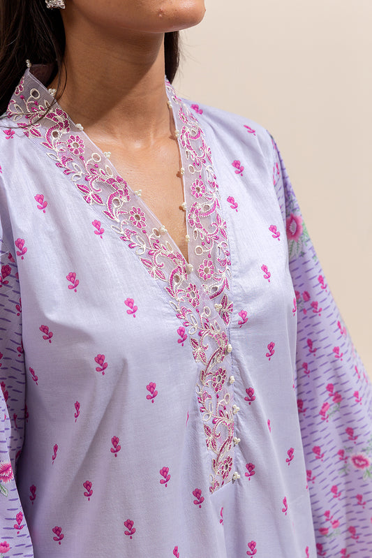 3 PIECE EMBROIDERED LAWN SUIT-LAVENDER BLOOM ( UNSTITCHED)