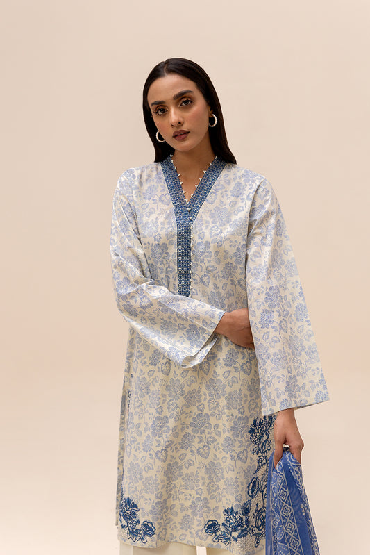 3 PIECE EMBROIDERED LAWN SUIT-CREAM DREAM (UNSTITCHED)