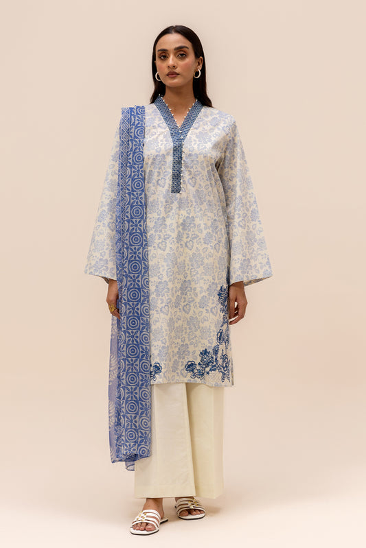 3 PIECE EMBROIDERED LAWN SUIT-CREAM DREAM (UNSTITCHED)