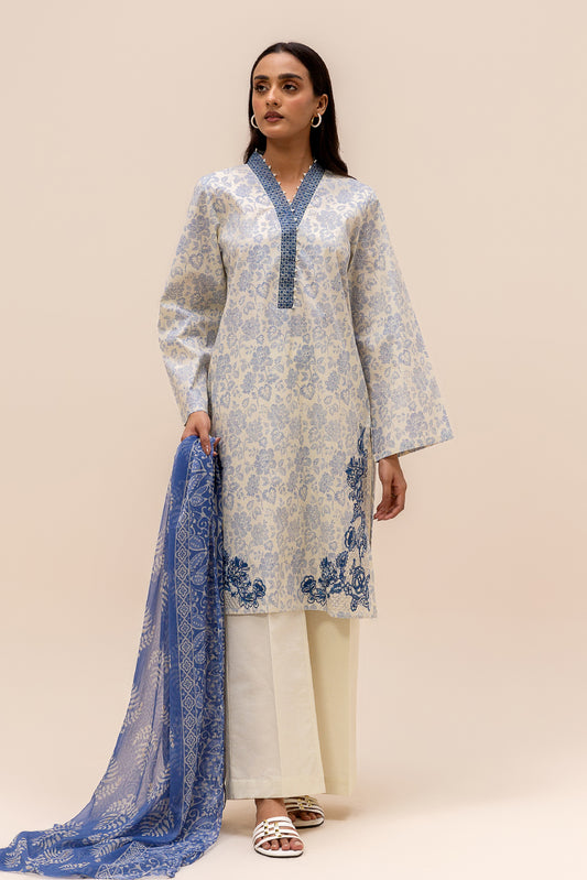 3 PIECE EMBROIDERED LAWN SUIT-CREAM DREAM (UNSTITCHED)