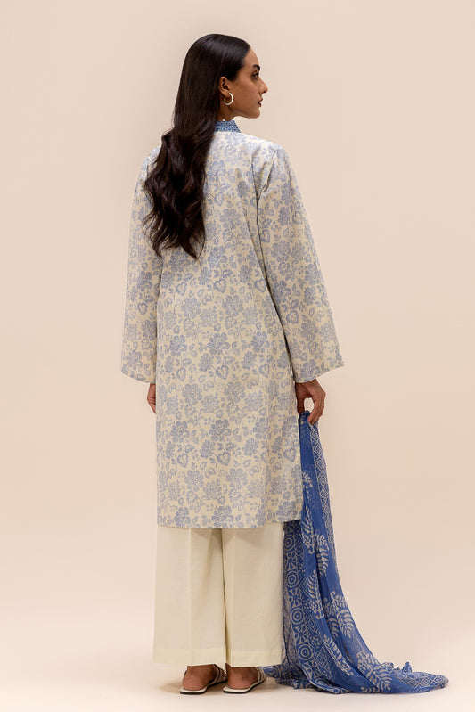 3 PIECE EMBROIDERED LAWN SUIT-CREAM DREAM (UNSTITCHED)