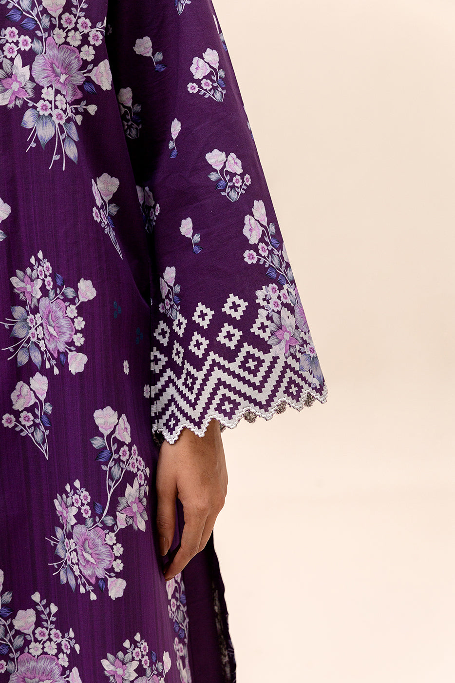 2 PIECE PRINTED LAWN SUIT-AMARANTH ANGLE (UNSTITCHED)