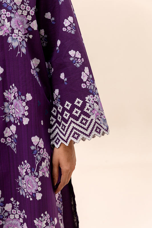 2 PIECE PRINTED LAWN SUIT-AMARANTH ANGLE (UNSTITCHED)