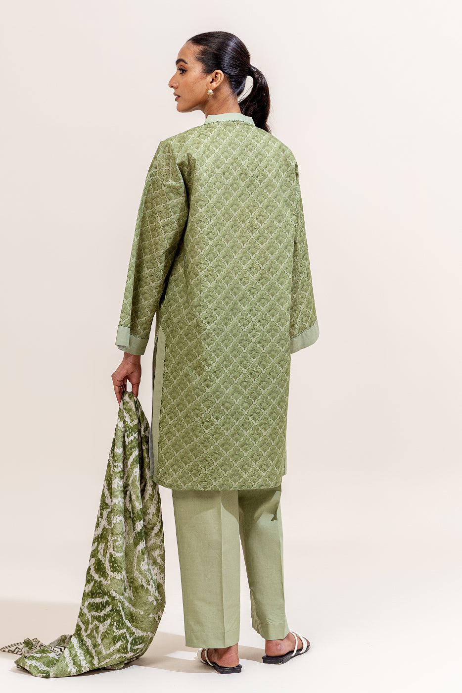 2 PIECE PRINTED LAWN SUIT-MOSS MAZE (UNSTITCHED)