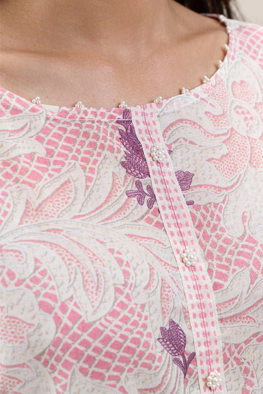 3 PIECE PRINTED LAWN SUIT-COLOR CRUSH (UNSTITCHED)