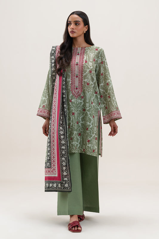 3 PIECE PRINTED LAWN SUIT-BAROQUE MEADOW (UNSTITCHED)