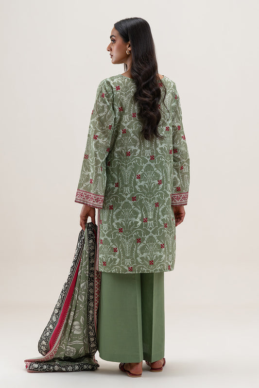 3 PIECE PRINTED LAWN SUIT-BAROQUE MEADOW (UNSTITCHED)