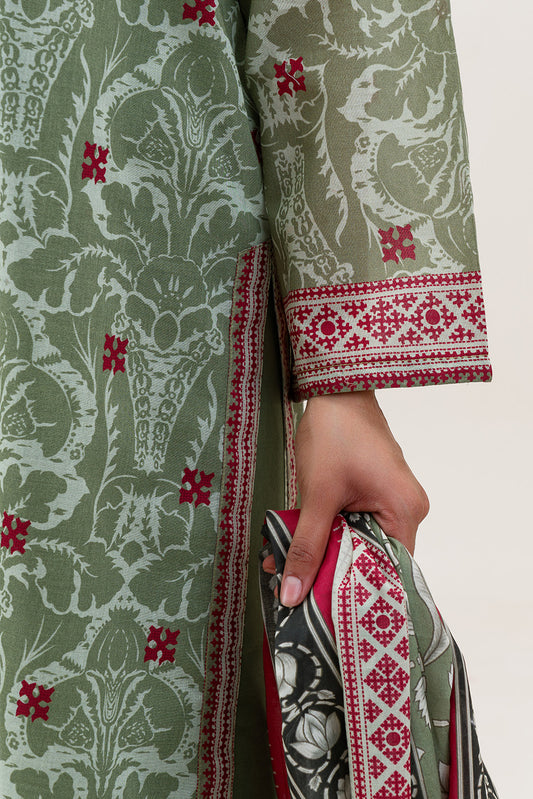 3 PIECE PRINTED LAWN SUIT-BAROQUE MEADOW (UNSTITCHED)