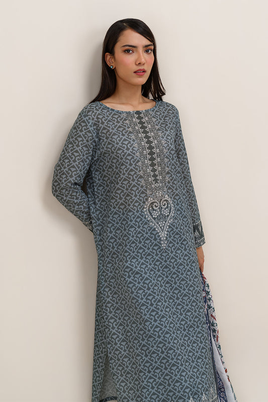 3 PIECE PRINTED LAWN SUIT-LAUREL BAY (UNSTITCHED)