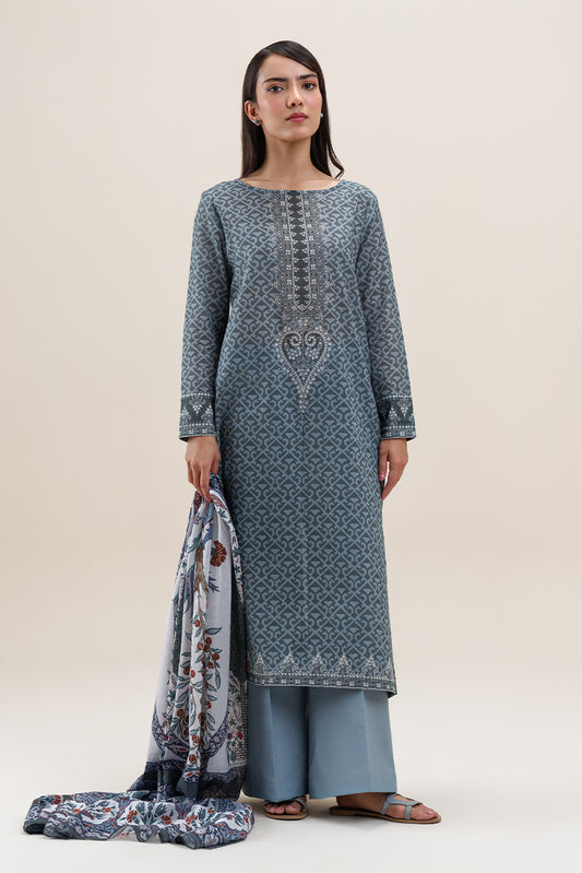 3 PIECE PRINTED LAWN SUIT-LAUREL BAY (UNSTITCHED)