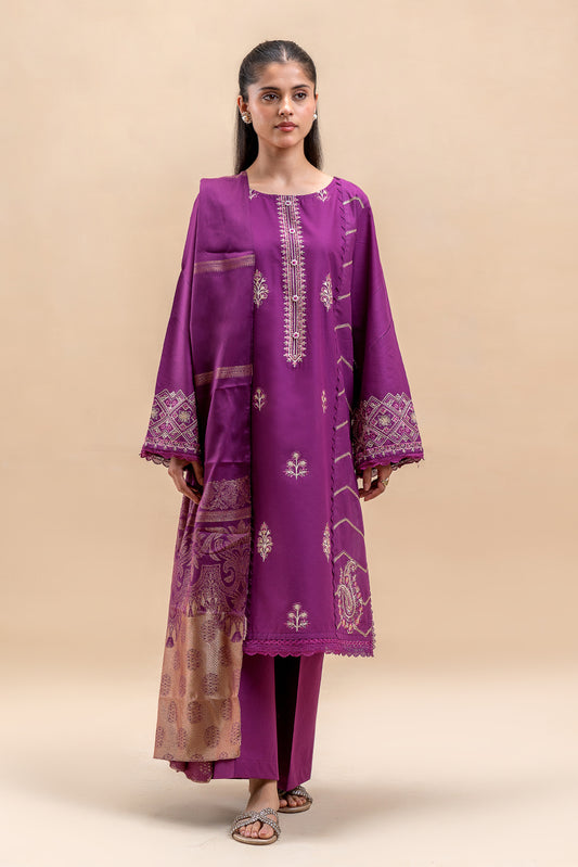 3 PIECE EMBROIDERED LAWN SUIT-MAJESTIC BLOOM (UNSTITCHED)