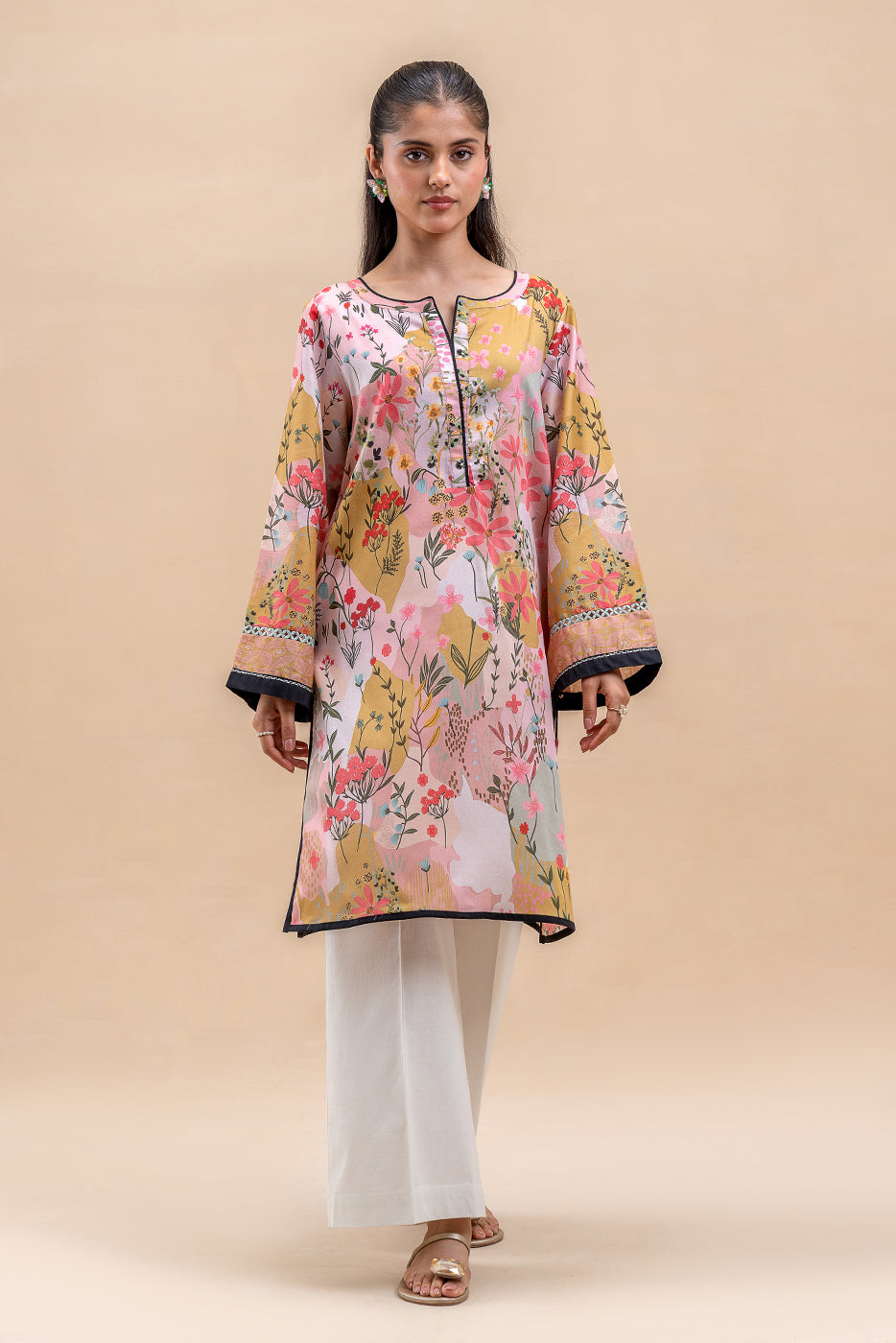 1 PIECE PRINTED LAWN SHIRT-FLORAL MOSAIC (UNSTITCHED)