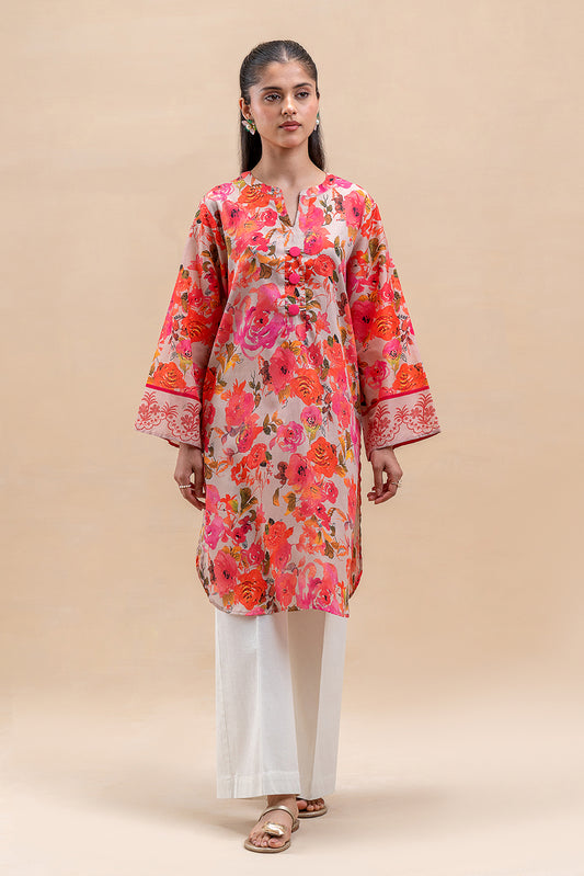 1 PIECE PRINTED LAWN SHIRT-AMBER ORCHID (UNSTITCHED)