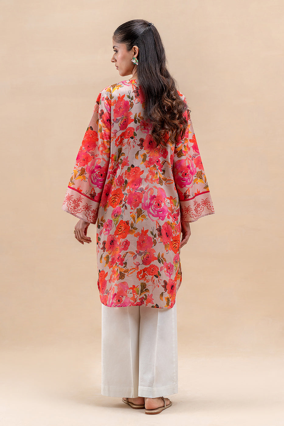 1 PIECE PRINTED LAWN SHIRT-AMBER ORCHID (UNSTITCHED)