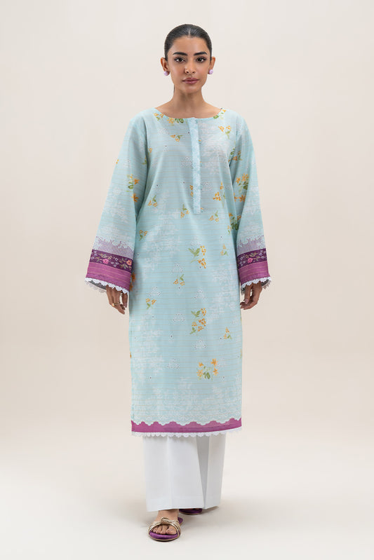 1 PIECE PRINTED LAWN SHIRT-SKY ORCHID (UNSTITCHED)