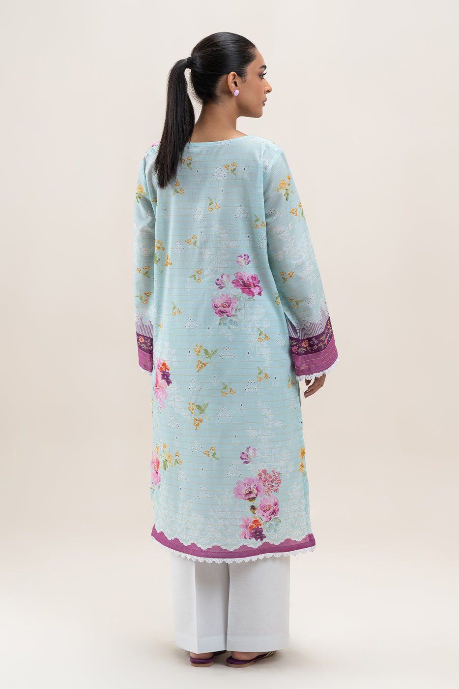 1 PIECE PRINTED LAWN SHIRT-SKY ORCHID (UNSTITCHED)