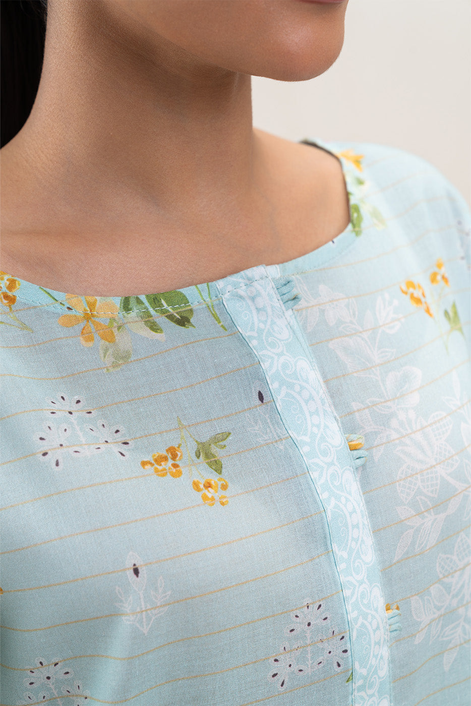 1 PIECE PRINTED LAWN SHIRT-SKY ORCHID (UNSTITCHED)