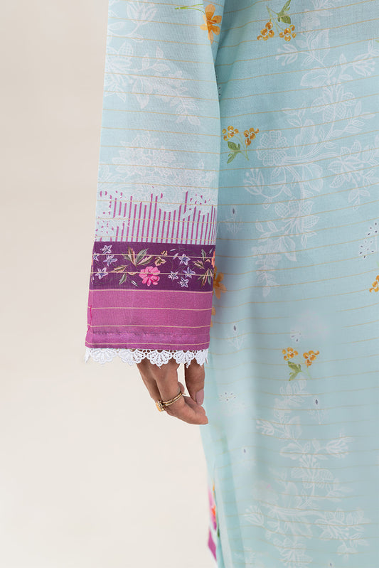 1 PIECE PRINTED LAWN SHIRT-SKY ORCHID (UNSTITCHED)