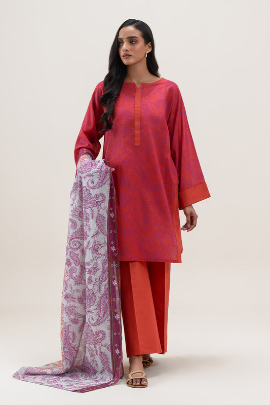 2 PIECE PRINTED LAWN SUIT-SUNSET AURA (UNSTITCHED)