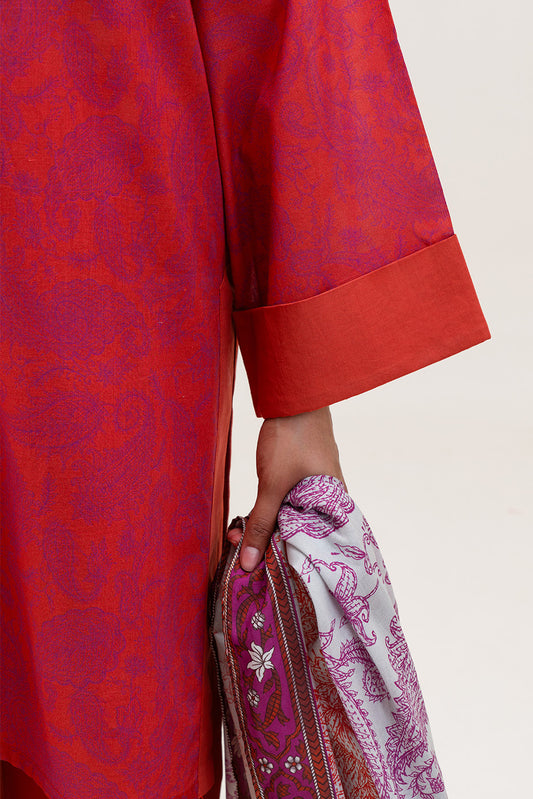 2 PIECE PRINTED LAWN SUIT-SUNSET AURA (UNSTITCHED)