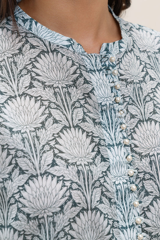 2 PIECE PRINTED LAWN SUIT-VIRIDIAN DEW (UNSTITCHED)