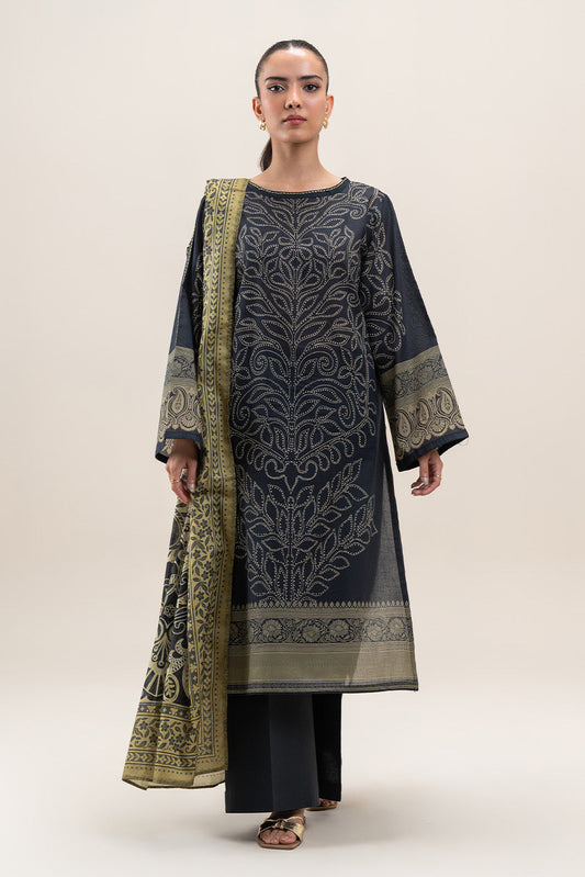 3 PIECE PRINTED LAWN SUIT-MIDNIGHTE HAZE (UNSTITCHED)
