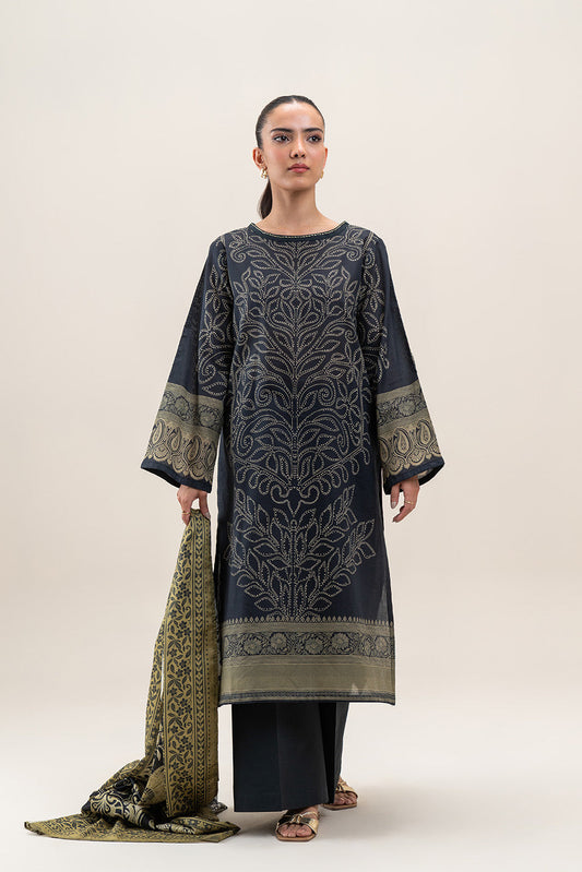 3 PIECE PRINTED LAWN SUIT-MIDNIGHTE HAZE (UNSTITCHED)