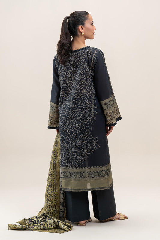 3 PIECE PRINTED LAWN SUIT-MIDNIGHTE HAZE (UNSTITCHED)