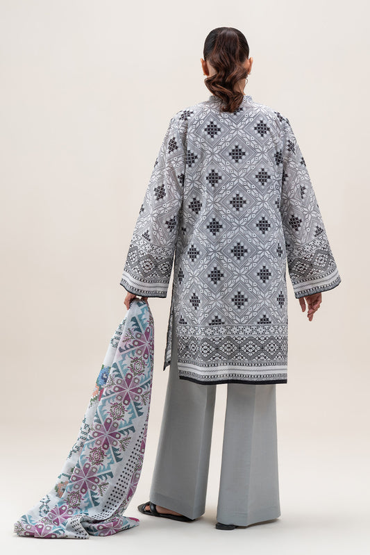 3 PIECE PRINTED LAWN SUIT-OBSIDIAN STITCH (UNSTITCHED)