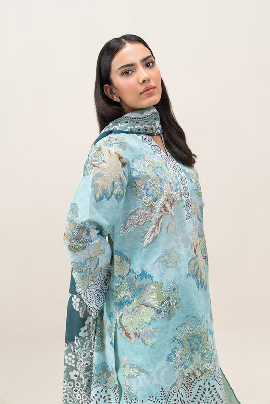 3 PIECE PRINTED LAWN SUIT-MULBERRY DRAFT (UNSTITCHED)