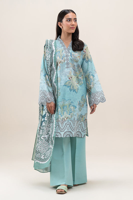 3 PIECE PRINTED LAWN SUIT-MULBERRY DRAFT (UNSTITCHED)