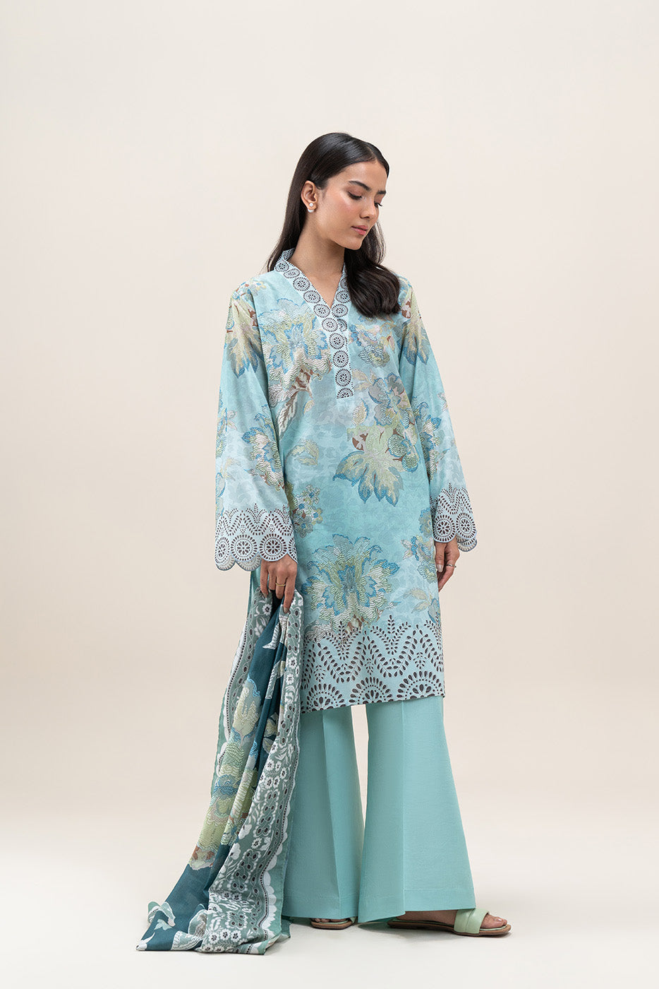 3 PIECE PRINTED LAWN SUIT-MULBERRY DRAFT (UNSTITCHED)