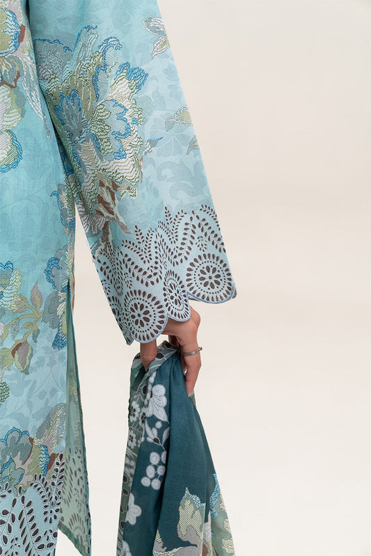 3 PIECE PRINTED LAWN SUIT-MULBERRY DRAFT (UNSTITCHED)