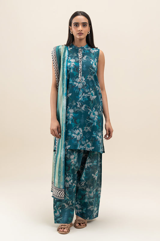 3 PIECE PRINTED LAWN SUIT-AEGEAN HAZE (UNSTITCHED)