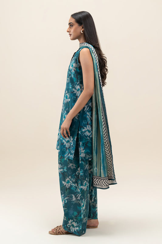 3 PIECE PRINTED LAWN SUIT-AEGEAN HAZE (UNSTITCHED)