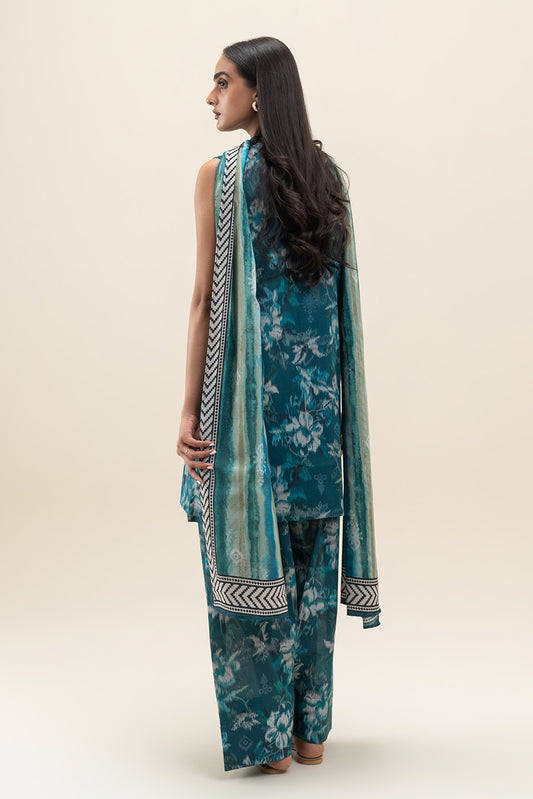3 PIECE PRINTED LAWN SUIT-AEGEAN HAZE (UNSTITCHED)