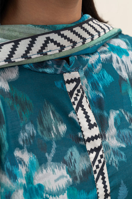 3 PIECE PRINTED LAWN SUIT-AEGEAN HAZE (UNSTITCHED)
