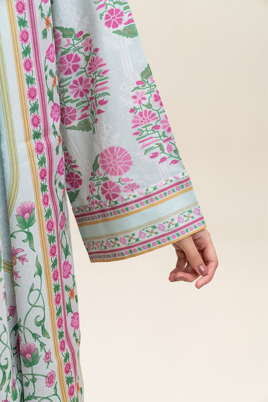 3 PIECE PRINTED LAWN SUIT-PISTACHIO TRIBE (UNSTITCHED)