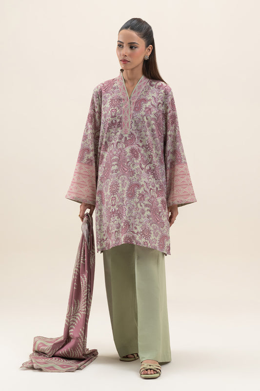 3 PIECE PRINTED LAWN SUIT-FLORET LUSH (UNSTITCHED)