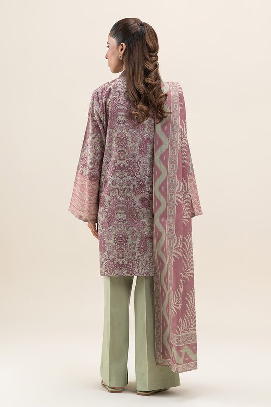 3 PIECE PRINTED LAWN SUIT-FLORET LUSH (UNSTITCHED)