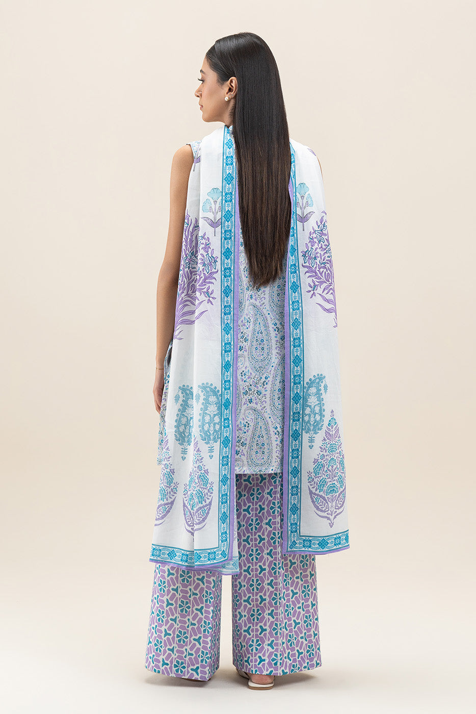 2 PIECE PRINTED LAWN SUIT-DIVINE DOVE (UNSTITCHED)