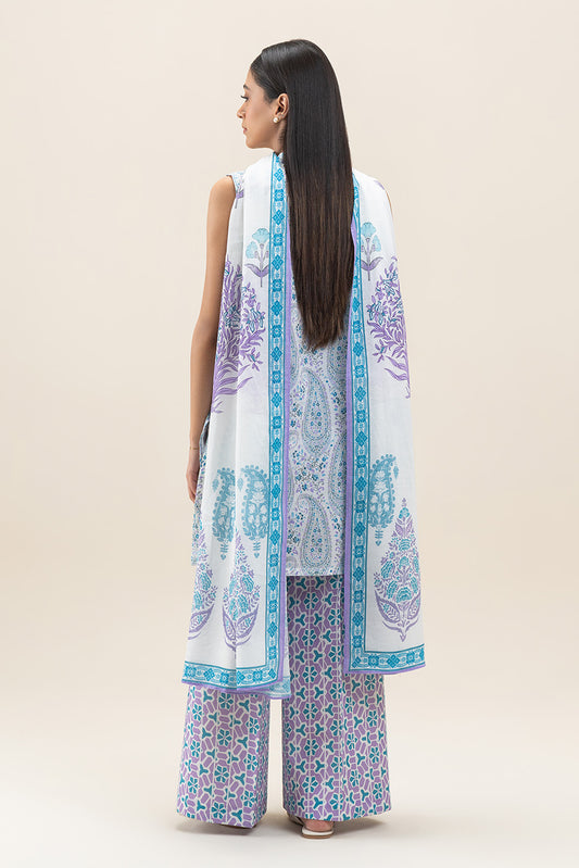 2 PIECE PRINTED LAWN SUIT-DIVINE DOVE (UNSTITCHED)