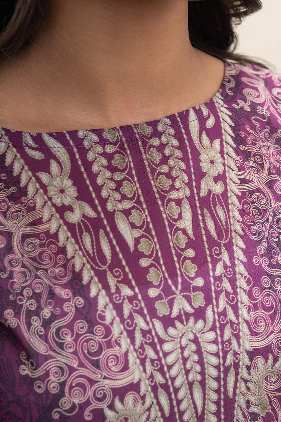 3 PIECE PRINTED LAWN SUIT-ROSEATE GARDEN (UNSTITCHED)