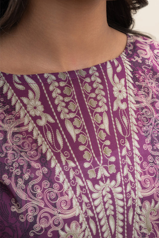 3 PIECE PRINTED LAWN SUIT-ROSEATE GARDEN (UNSTITCHED)