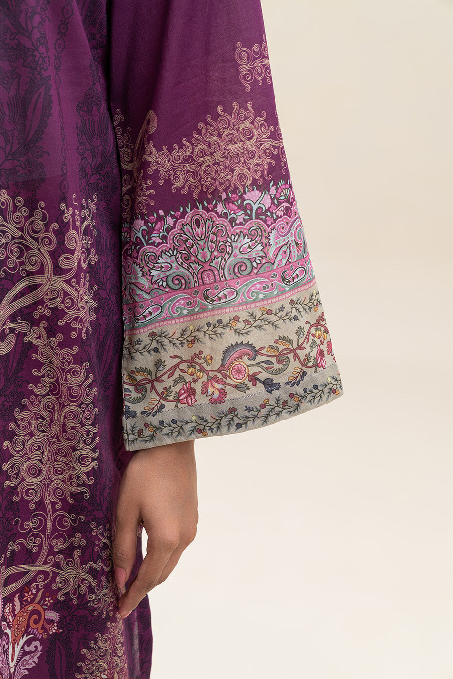 3 PIECE PRINTED LAWN SUIT-ROSEATE GARDEN (UNSTITCHED)
