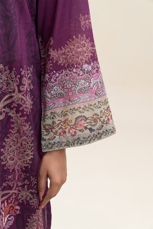3 PIECE PRINTED LAWN SUIT-ROSEATE GARDEN (UNSTITCHED)