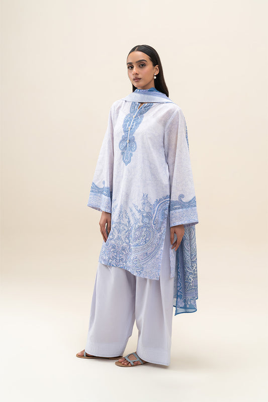 3 PIECE PRINTED LAWN SUIT-ANTIQUE PAISLEY (UNSTITCHED)