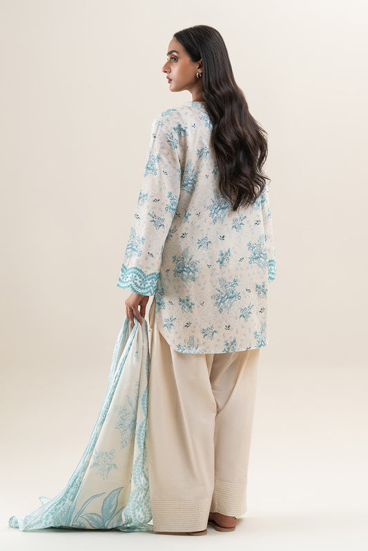3 PIECE PRINTED LAWN SUIT-IVORY GLAM (UNSTITCHED)