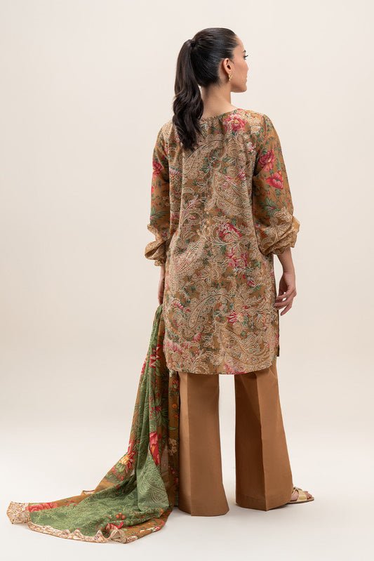 3 PIECE PRINTED LAWN SUIT-MEDALLION BLOOM (UNSTITCHED)