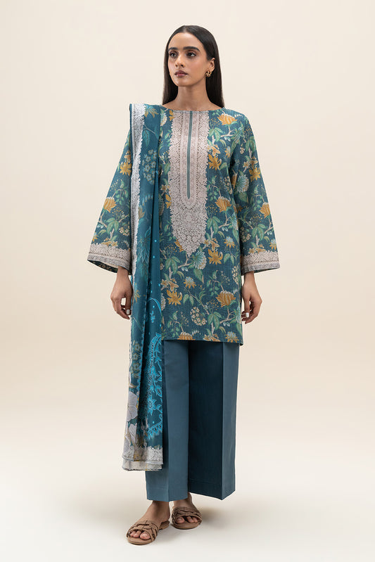 3 PIECE PRINTED LAWN SUIT-MIDNIGHT BLOOM (UNSTITCHED)